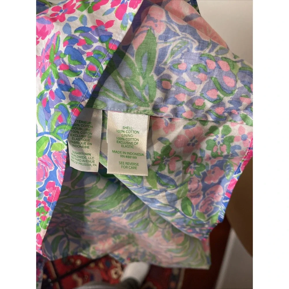 Lilly Pulitzer Kay A cherry on Top Print Puff sleeve Top size 10